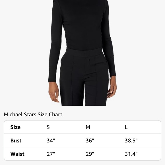 Michael Stars Denise Ribbed Mock Neck Long Sleeve Top - Picture 9 of 9